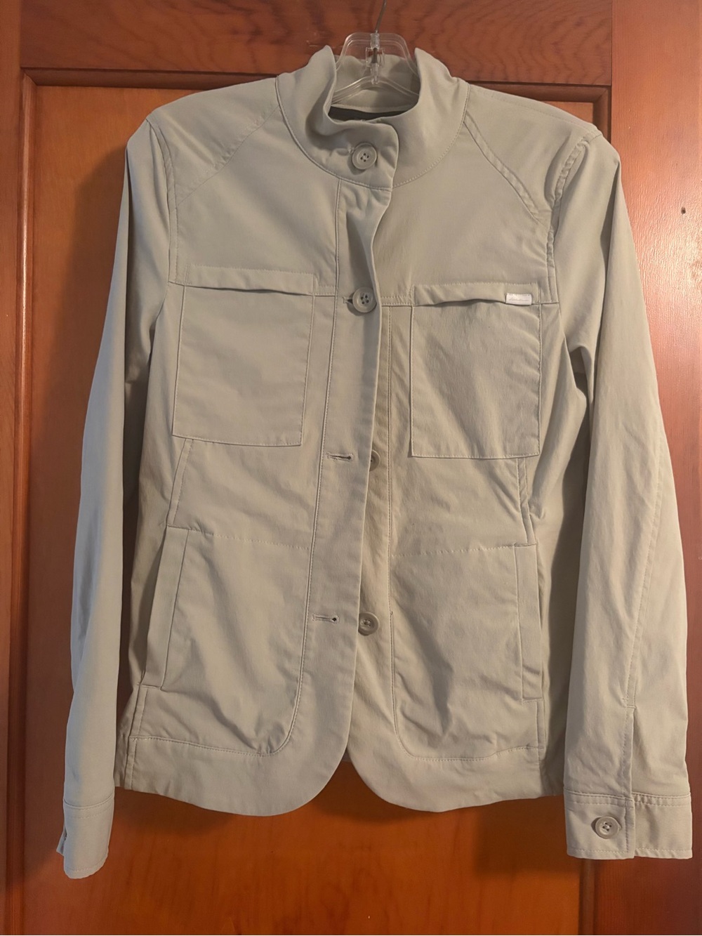 Eddie Bauer Travex Voyager Travel Blazer Jacket Tan Beige - Size 10